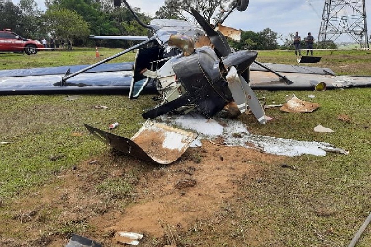 Duas pessoas morreram em um acidente de avião em Boituva 