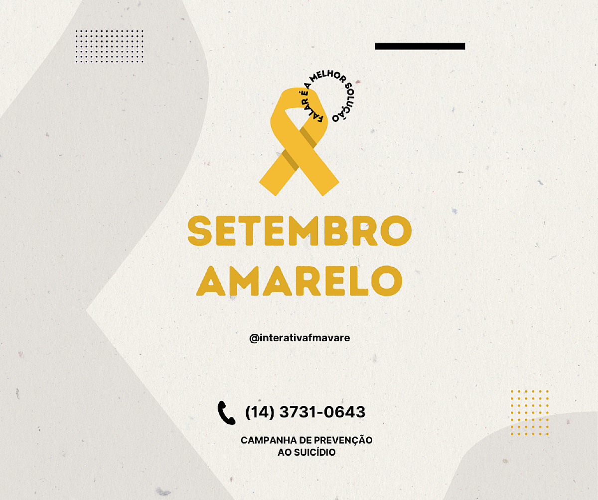 'Setembro Amarelo' começa nesta quinta-feira (1º) e alerta para saúde da mente