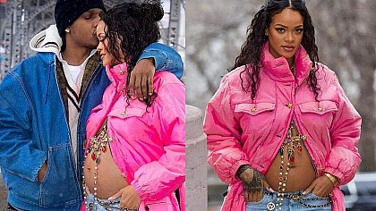 Rihanna exibe barrigão em foto no Instagram