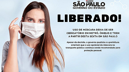 Uso de máscara deixa de ser obrigatório em Metrô, ônibus e trem a partir desta sexta no estado de São Paulo