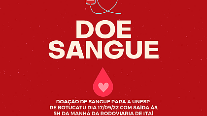 A Prefeitura de Itaí divulgou ontem (13) que haverá doação de sangue para a Unesp de Botucatu