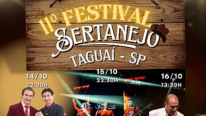 Taguaí irá promover o '11º Festival Sertanejo' nos dias 14, 15 e 16 de outubro